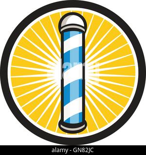 Barber Pole Circle Retro Stock Vector