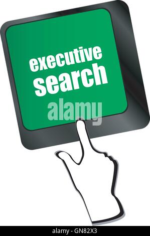 executive search button on the keyboard close-up, raster Stock Vector