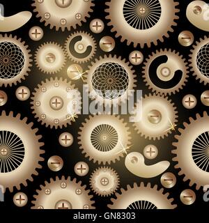 Seamless background pattern. The steampunk style. Stock Vector