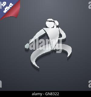 Karate kick icon symbol. 3D style. Trendy, modern design with space for your text Vector Stock Vector