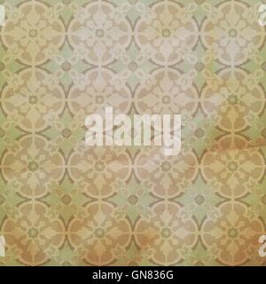 Vector ceramic tiles with seamless pattern. Grunge retro vintage Stock Vector