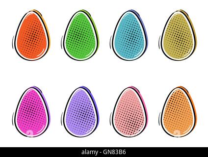 collection of color eggs Stock Vector