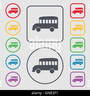 Vector transportation square frame with bus, car, boat, truck. Card ...