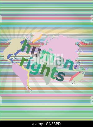 Law concept: words human rights on business digital background vector illustration Stock Vector