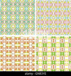 Collection of four seamless decorative patterns vector illustration Stock Vector
