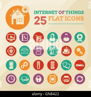 Smart home and internet of things icon set Stock Vector