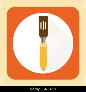 Kitchen ware spatula. Vector flat icon with long shadow Stock Vector