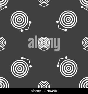darts icon sign. Seamless pattern on a gray background. Vector Stock Vector
