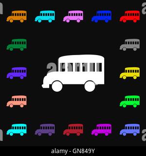 Bus icon sign. Lots of colorful symbols for your design. Vector Stock Vector