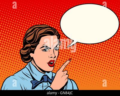 Attention serious girl Stock Vector