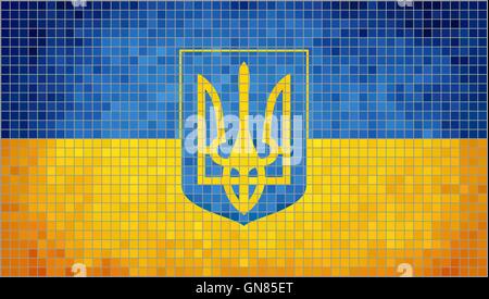 Ukrainian flag and coat of arms Stock Vector