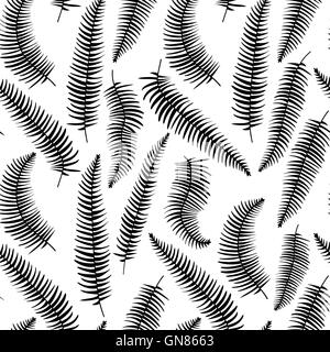 Hand drawn delicate decorative vintage leaves in black and white Stock Vector