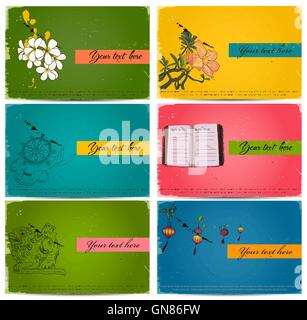 vintage business cards set. Stock Vector