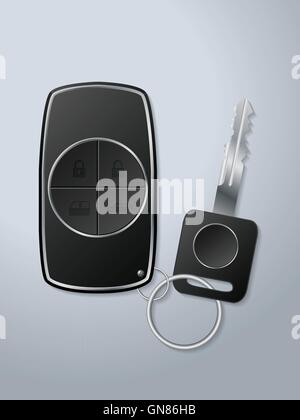 Car key and remote with functions Stock Vector