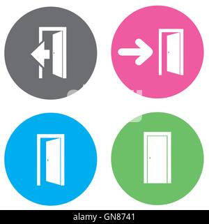 Vector Flat Door Icons Stock Vector