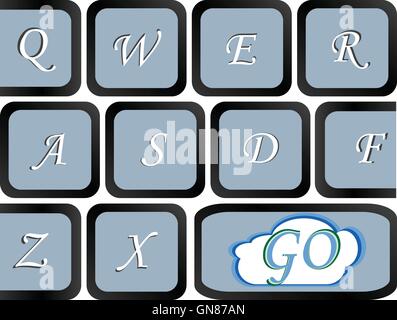 button on the computer keyboard which go write Stock Vector
