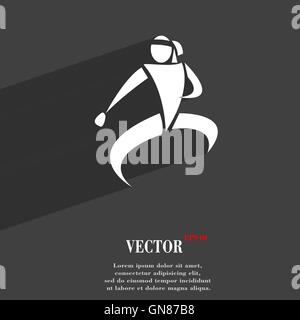 Karate kick symbol Flat modern web design with long shadow and space for your text. Vector Stock Vector