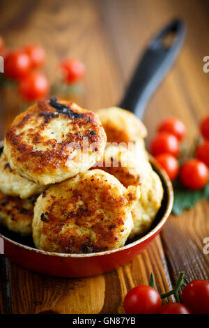 fried chicken cutlet with cherry tomatoes Stock Photo
