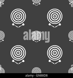 darts icon sign. Seamless pattern on a gray background. Vector Stock Vector