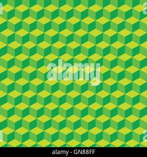 Green Geometric Volume Seamless Pattern Background 002 Stock Vector