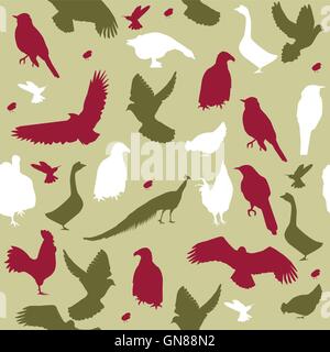Birds Seamless Background Stock Vector
