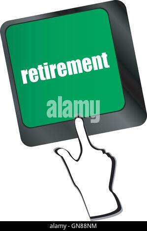retirement for investment concept with a button on computer keyboard Stock Vector