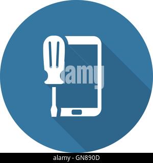 Mobile Repair Icon. Flat Design. Stock Vector