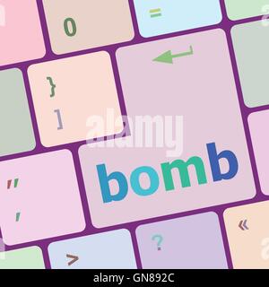bomb button on computer pc keyboard key vector illustration Stock Vector