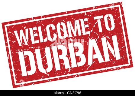 welcome to Durban stamp Stock Vector