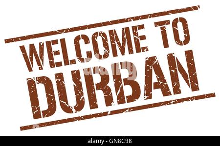 welcome to Durban stamp Stock Vector