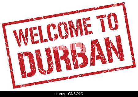 welcome to Durban stamp Stock Vector