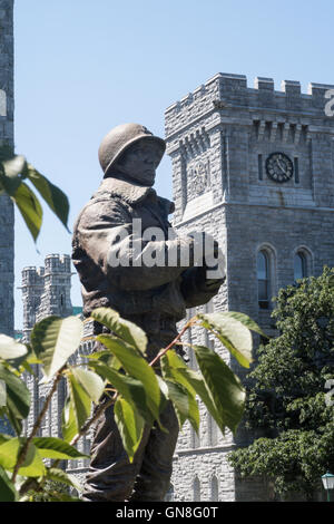 George S. Patton Monument, United States Military Academy, West Point, NY, USA Stock Photo