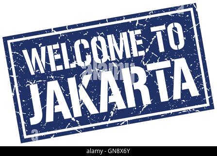 welcome to Jakarta stamp Stock Vector Art & Illustration, Vector Image