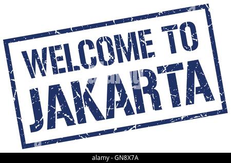 welcome to Jakarta stamp Stock Vector Art & Illustration, Vector Image