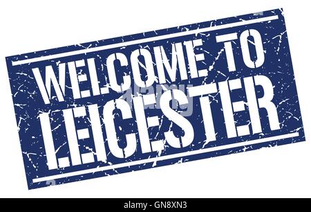 welcome to Leicester stamp Stock Vector