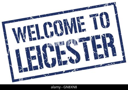welcome to Leicester stamp Stock Vector