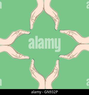 creative open hand design Stock Vector