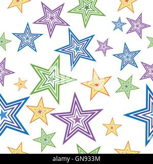Colorful Star Seamless Pattern Stock Vector