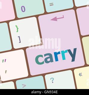 carry button on computer pc keyboard key vector illustration Stock Vector