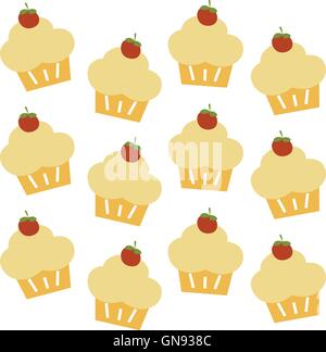cupcake pattern Stock Vector