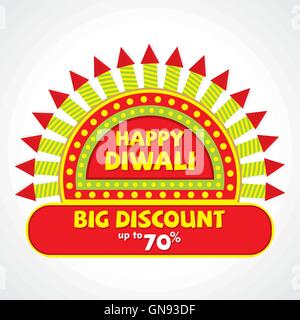 creative offer banner of diwali festival design vector Stock Vector