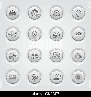 Button Design Business Icons Set. Stock Vector