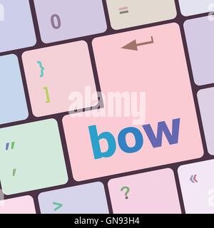 bow button on computer pc keyboard key vector illustration Stock Vector