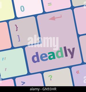 social concept: computer keyboard with word deadly vector illustration Stock Vector