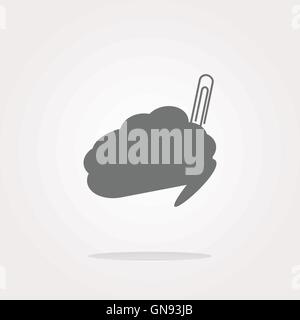 Comic speech bubble sign icon. Chat think symbol. Circle flat button with shadow. Modern UI website navigation Stock Vector