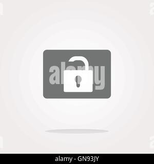 vector open padlock icon web sign isolated on white Stock Vector