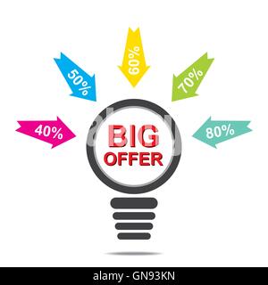 big offer discount banner design vector Stock Vector