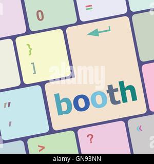 booth button on computer pc keyboard key vector illustration Stock Vector