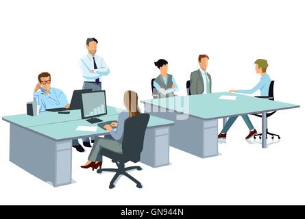 Office work in a team Stock Vector