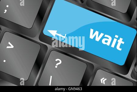 wait word button on a computer keyboard. Keyboard keys icon button vector. Keyboard Icon, Keyboard Icon Vector, Keyboard Icon Ar Stock Vector